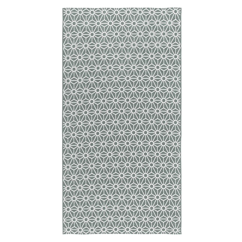 Milek Tattoo Star Rug in Aqua Grey